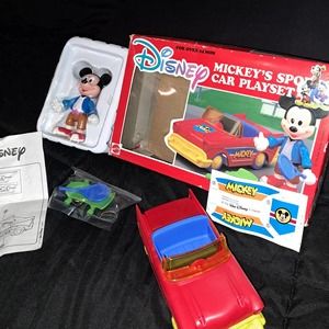 RARE VINTAGE COLLECTIBLE SEALED Mattel Mickey Sportscar Playset No 6497